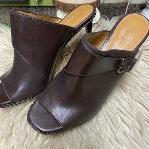 Coach Brand Leather Mules Size 9.5